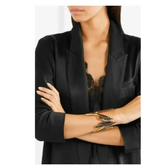 Balmain Black and Gold Women\'s Bracelet Leather bracelet Balmain Black in Leather - 44781588 main image 3